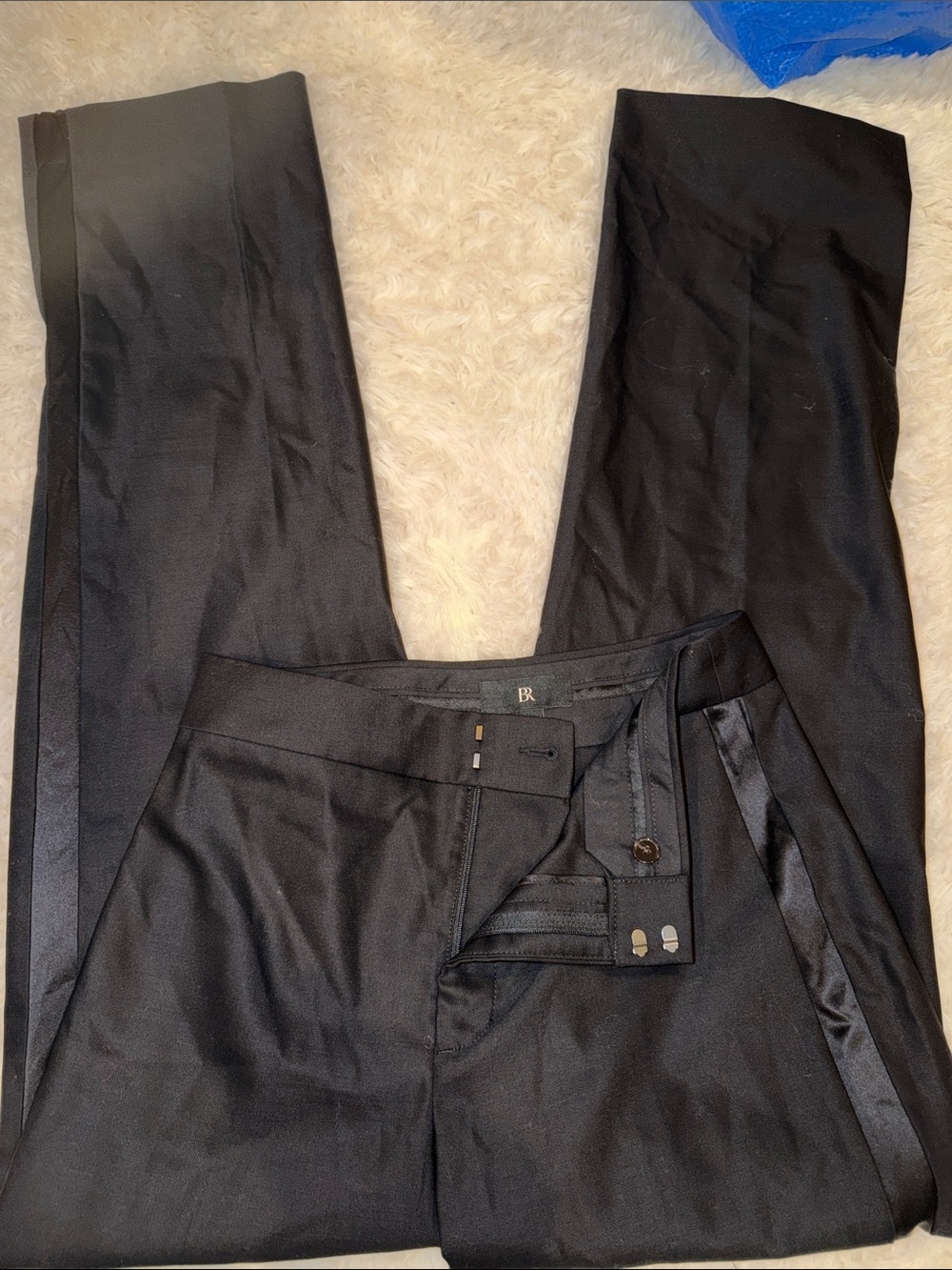 Banana Republic Black Satin-Trim Trousers
